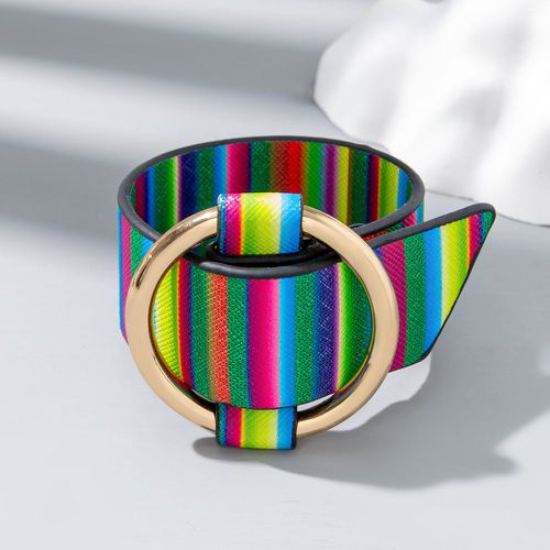 Bracelet arc-en-ciel à imprimé à détail en métal - SHEIN - Modalova