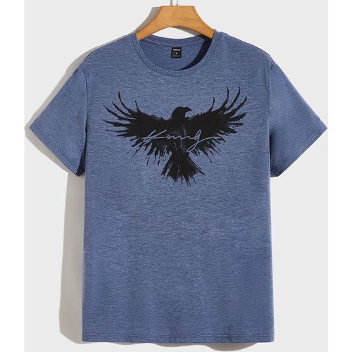T-shirt à motif aigle et lettres - SHEIN - Modalova