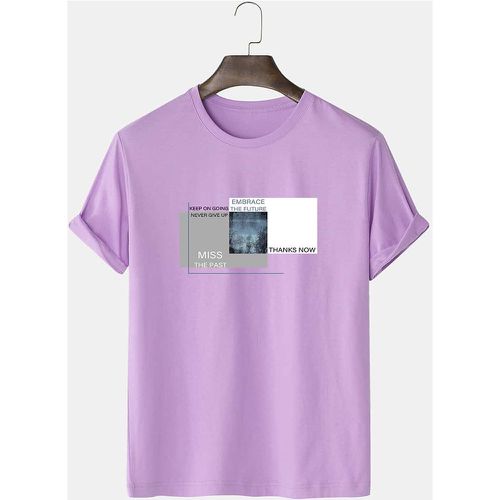 T-shirt slogan & à imprimé géométrique - SHEIN - Modalova