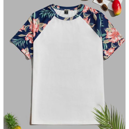 T-shirt à imprimé tropical manches raglan - SHEIN - Modalova