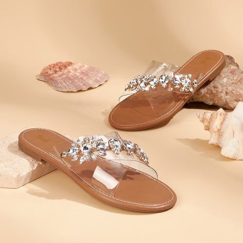 Sandales plates à détail bijoux bride croisée - SHEIN - Modalova