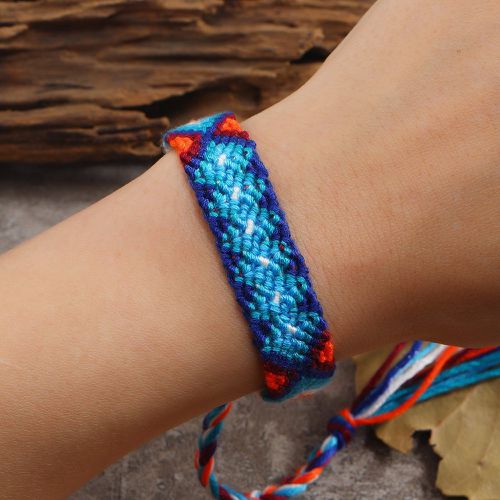 Bracelet à chaîne à blocs de couleurs tressé - SHEIN - Modalova
