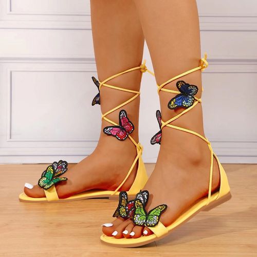 Sandales à lanières papillon applique - SHEIN - Modalova