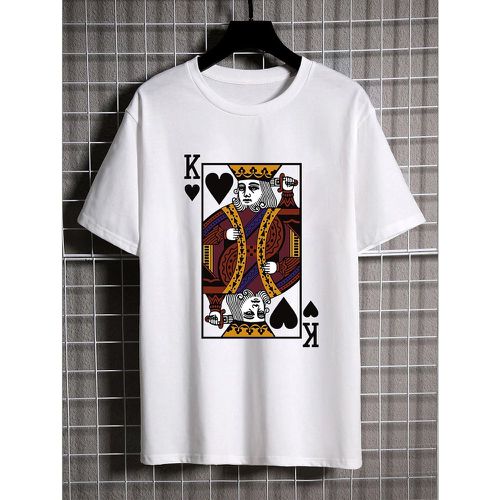 T-shirt à imprimé cartes à jouer - SHEIN - Modalova