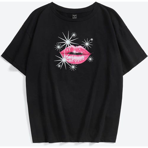 T-shirt à imprimé bouche - SHEIN - Modalova