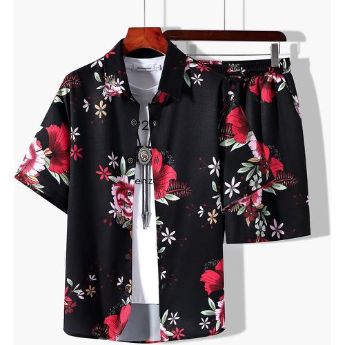Floral aléatoire à imprimé Chemise & à cordon Short (sans t-shirt) - SHEIN - Modalova