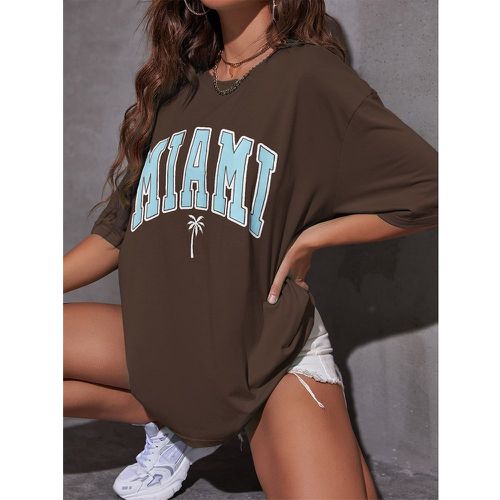 T-shirt tropical & à lettres - SHEIN - Modalova