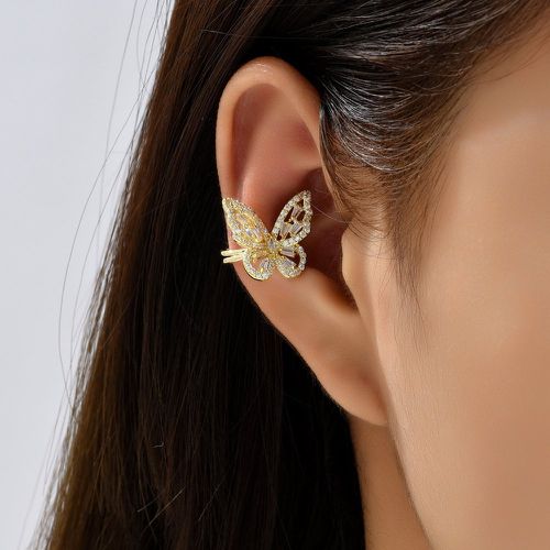 Pièce Clip d'oreille zircone cubique à détail papillon - SHEIN - Modalova