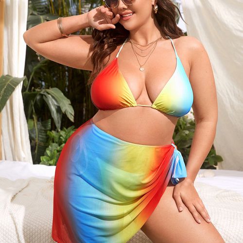 Bikini dégradé avec jupe de plage - SHEIN - Modalova