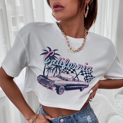 T-shirt voiture et lettre - SHEIN - Modalova