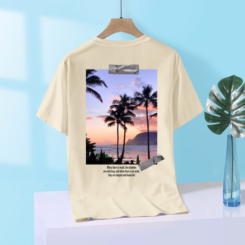 T-shirt à imprimé cocotier et mer - SHEIN - Modalova