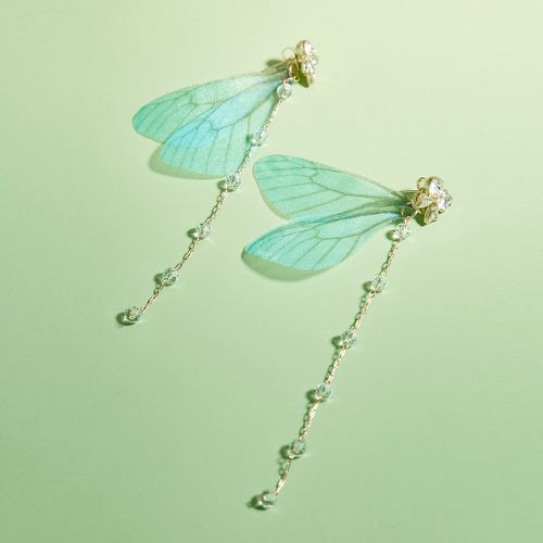 Boucle d'oreille avec aile à strass à nœud papillon - SHEIN - Modalova