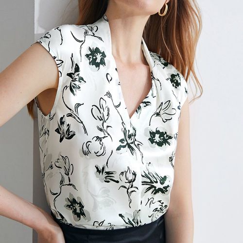 Blouse 100% en soie fleuri - SHEIN - Modalova