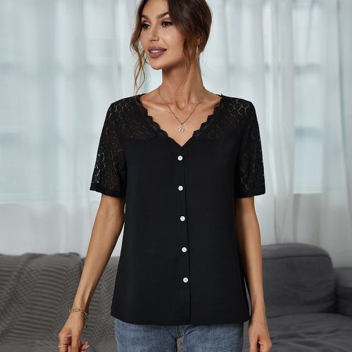 Blouse en dentelle festonné - SHEIN - Modalova