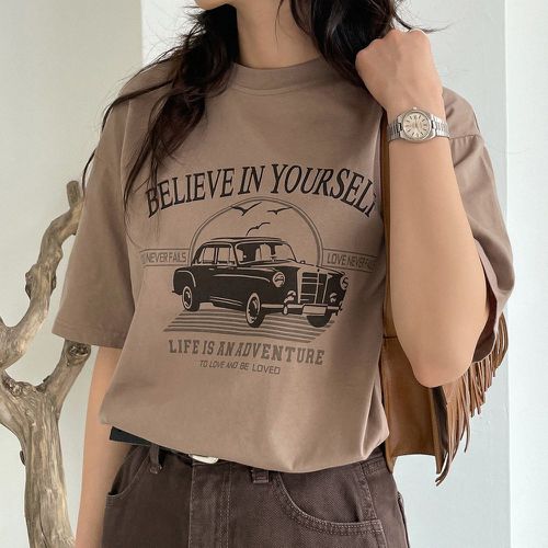 T-shirt voiture et slogan - SHEIN - Modalova