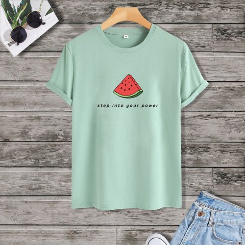 T-shirt pastèque & à imprimé slogan - SHEIN - Modalova