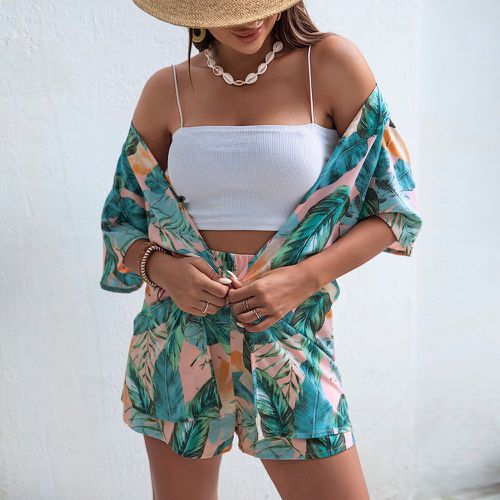 Kimono à imprimé tropical & Short taille haute - SHEIN - Modalova