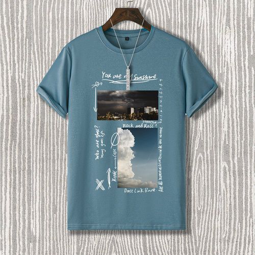 T-shirt à motif slogan et nuage - SHEIN - Modalova