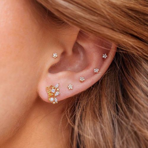 Pièces Boucles d'oreilles fausse perle et zircone cubique - SHEIN - Modalova