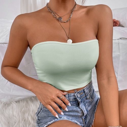 Top bandeau court unicolore dos-nu - SHEIN - Modalova