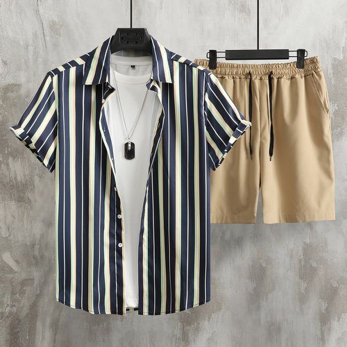 Chemise à rayures & Short à cordon(sans t-shirt) - SHEIN - Modalova
