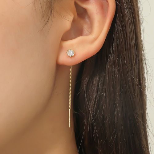 Boucles d'oreilles enfileur zircone cubique - SHEIN - Modalova