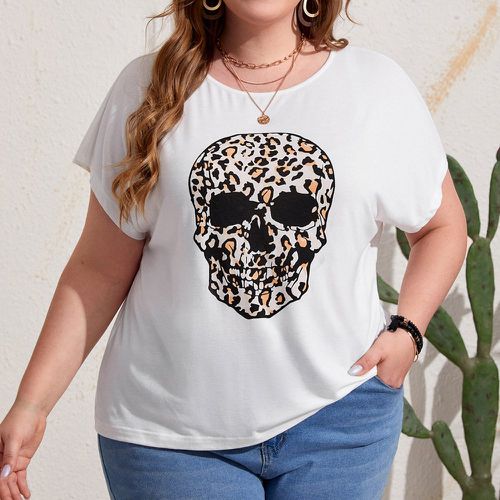 T-shirt à imprimé tête de mort manches chauve-souris - SHEIN - Modalova