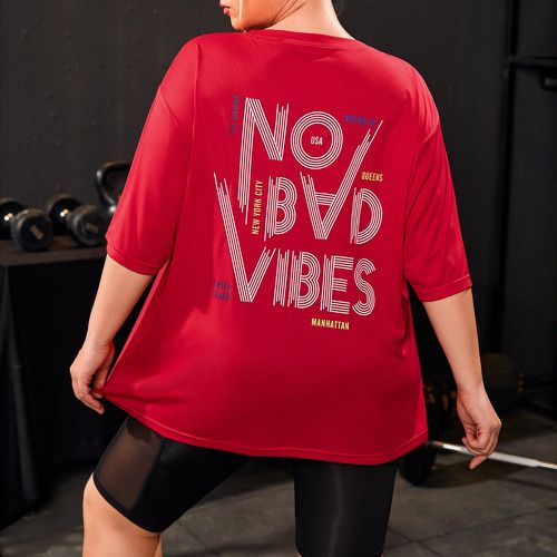 T-shirt de sport respirant léger à motif slogan - SHEIN - Modalova