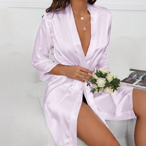 Peignoir ceinturé en satin - SHEIN - Modalova