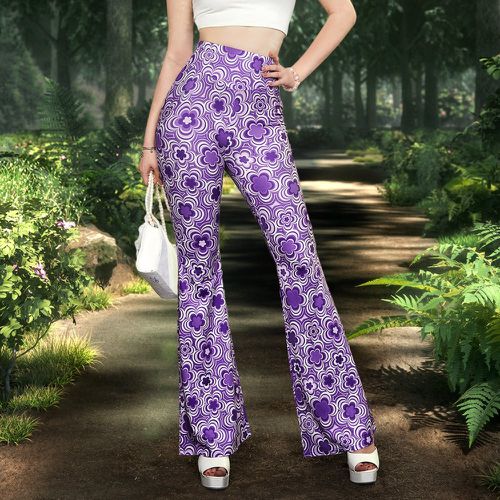 Pantalon évasé à imprimé floral - SHEIN - Modalova