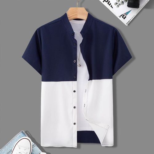 Chemise à blocs de couleurs à bouton (sans t-shirt) - SHEIN - Modalova