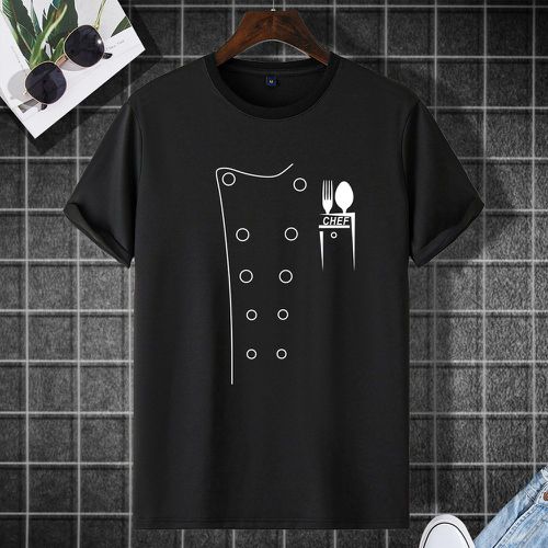 Fourchette & à lettres T-shirt - SHEIN - Modalova