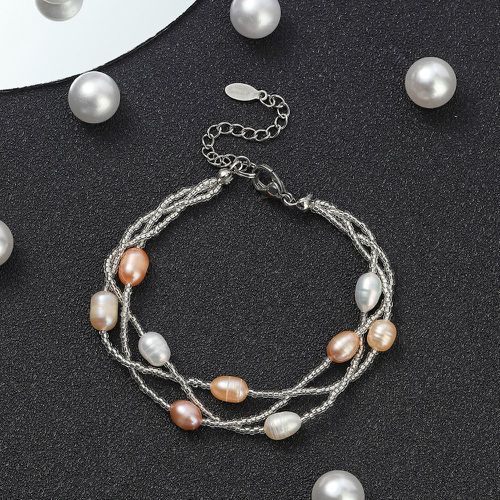 Bracelet multicouche à perle naturelle & à perles - SHEIN - Modalova