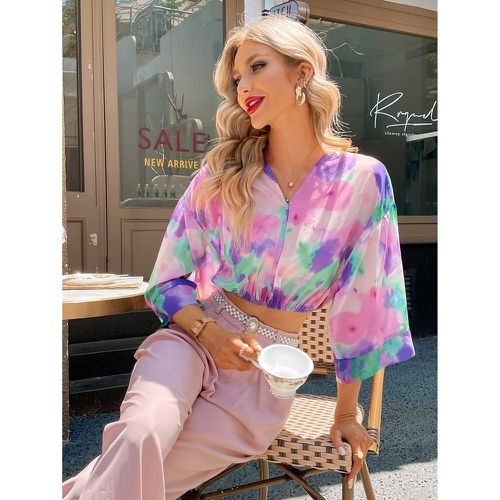 Blouse courte aléatoire tie dye - SHEIN - Modalova