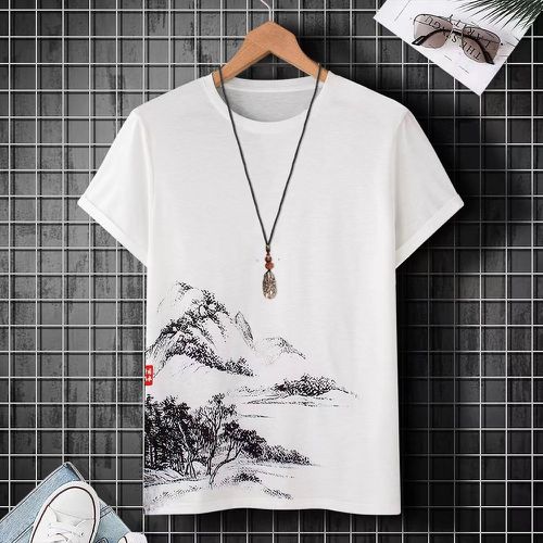 T-shirt aléatoire arbre & caractère chinois - SHEIN - Modalova