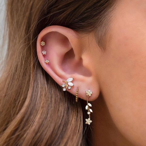 Pièces Boucles d'oreilles zircone cubique - SHEIN - Modalova