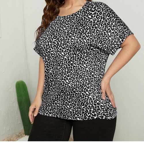 T-shirt léopard manches chauve-souris - SHEIN - Modalova