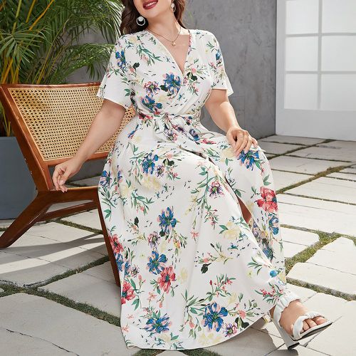 Robe ceinturée à imprimé floral - SHEIN - Modalova