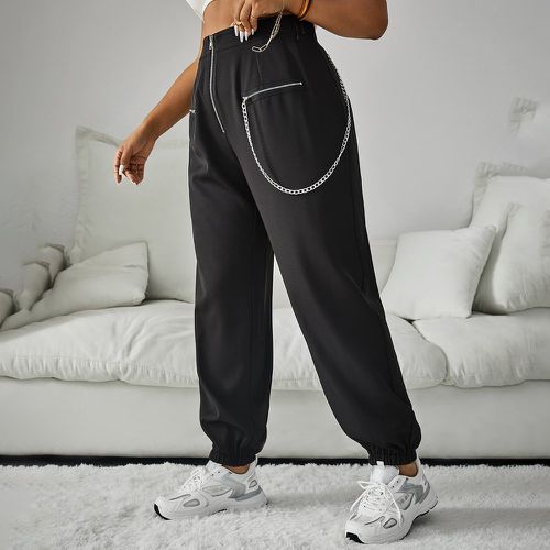 Pantalon zippé à chaîne - SHEIN - Modalova