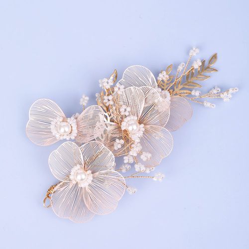 Bandeau pour cheveux fausse perle à fleur de mariée - SHEIN - Modalova