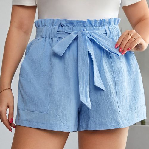 Short ceinturé à taille froncée - SHEIN - Modalova