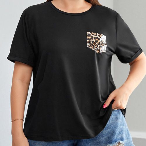 T-shirt léopard col rond - SHEIN - Modalova
