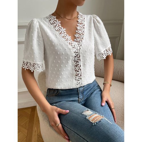 Blouse dentelle manches bouffantes - SHEIN - Modalova