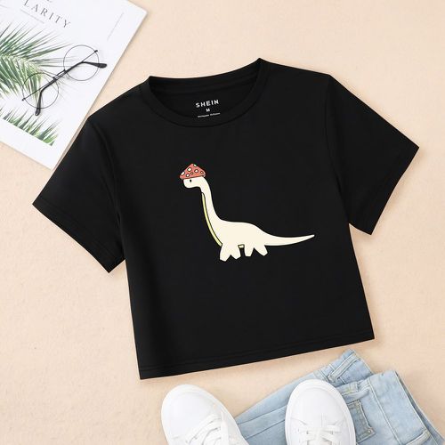 T-shirt court à imprimé dinosaure - SHEIN - Modalova