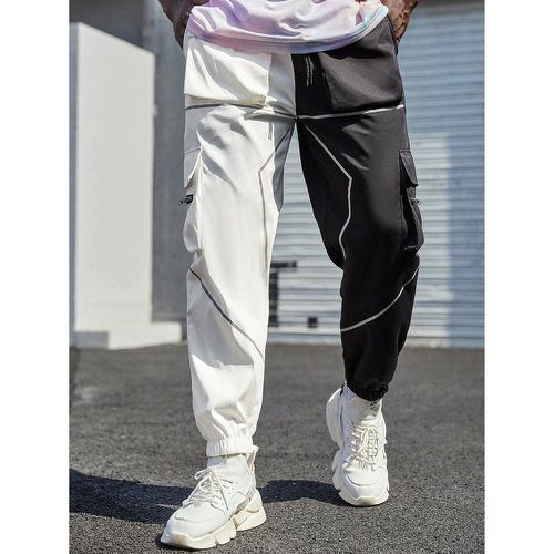 Pantalon cargo poche à rabat à blocs de couleurs - SHEIN - Modalova