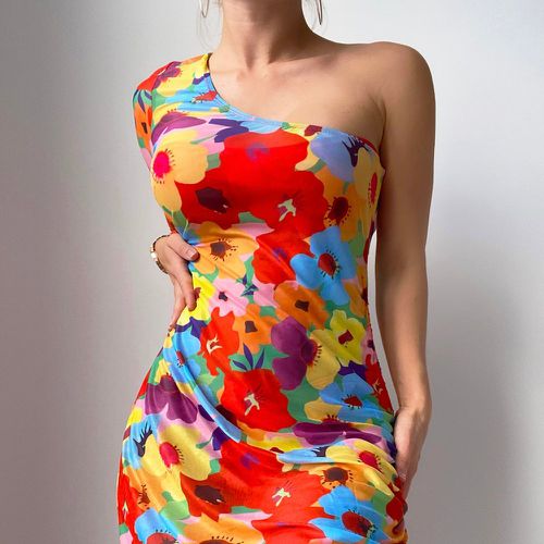 Cache-maillot floral aléatoire à imprimé à cordon asymétrique - SHEIN - Modalova