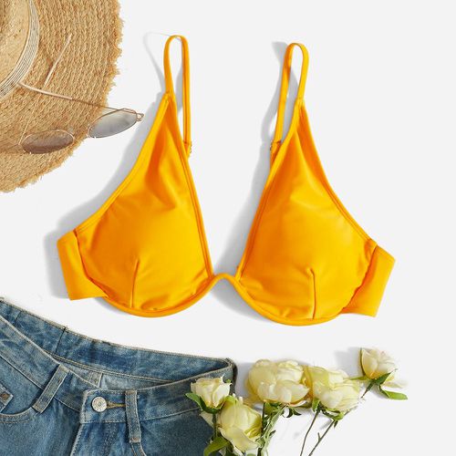 Haut de bikini unicolore push-up - SHEIN - Modalova