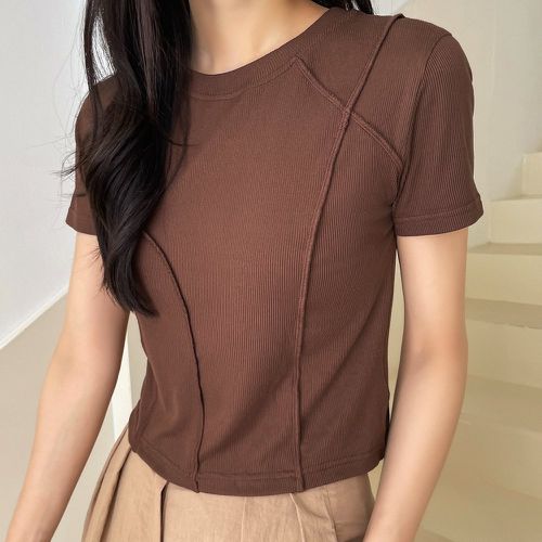 T-shirt couture côtelé - SHEIN - Modalova