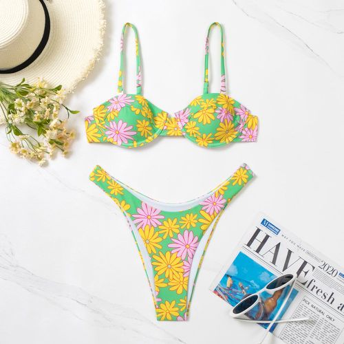 Bikini à armatures floral aléatoire à imprimé - SHEIN - Modalova