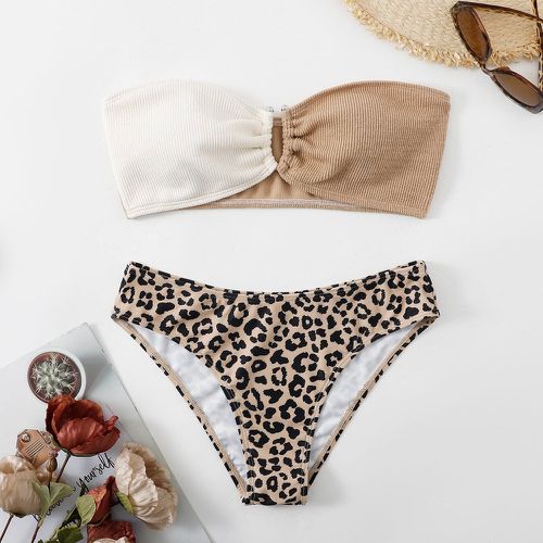 Bikini léopard côtelé - SHEIN - Modalova